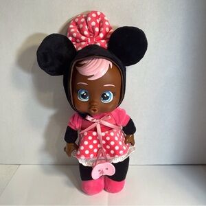 Disney Cry Baby Minnie Mouse tiny cuddles 9” soft Plush body baby doll.